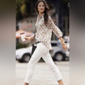 CAbi $89 Matinee Floral Sheer Button Down Blouse Size XS Style 5204 EUC P2P 19”